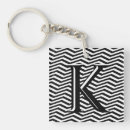 Search for black and white chevron key rings Initial
