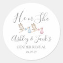 Search for gender reveal favor stickers He or she