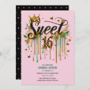 Search for gold green sweet 16 invitations Sixteen