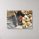 Search for red cardinal bird canvas prints Snow