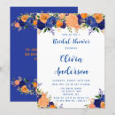 Search for blue and orange bridal shower invitations Script calligraphy typography