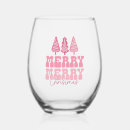 Search for christmas wine glasses Merry and bright