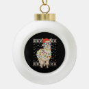 Search for funny llama christmas tree decorations Santa