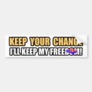 Search for keep your change bumper stickers Economy