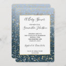 Search for blue white and gold baby shower invitations Chic