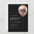 Search for rose gold balloons invitations Black