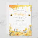 Search for bumble bee 1st birthday invitations Floral