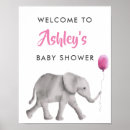Search for elephant baby shower welcome signs Pink