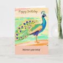 Search for peacock birthday cards Green