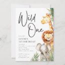 Search for wild one safari invitations 1st