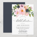 Search for navy and blush bridal shower invitations Flowers