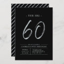 Search for black and silver 60th birthday invitations Modern