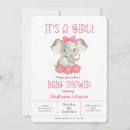 Search for elephant baby girl shower invitations Its a girl