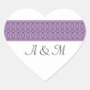 Search for monogram heart wedding stickers Traditional
