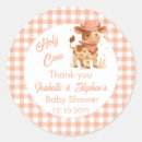Search for peach thank you stickers Peach baby shower