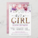 Search for feminine baby shower invitations Watercolor floral