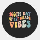 Search for first grade teacher stickers 100 days brighter