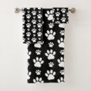 Search for dog paw print bath towels Black and white