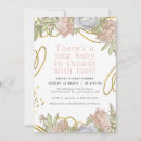 Search for pink gold floral baby shower invitations Cute