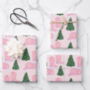 Search for pink christmas tree wrapping paper Festive