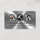 Search for metallic silver business cards Handyman