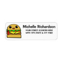 Search for hamburger return address labels Kawaii
