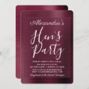 Search for burgundy hens party invitations Bride