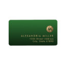 Search for green return address labels Monogrammed