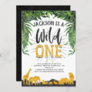 Search for jungle wild one birthday invitations Safari