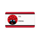 Search for beetle return address labels Red and black