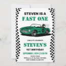Search for race car 1st birthday invitations Boy first birthday