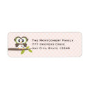 Search for pink owl return address labels Baby shower