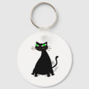 Search for green eye key rings Black cat