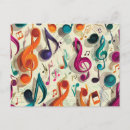 Search for treble clef note postcards Illustration