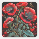 Search for poppy flower stickers Black