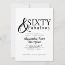 Search for sixty and fabulous invitations Black white
