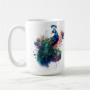 Search for peacock colours mugs Feathers