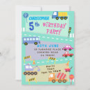 Search for transportation birthday invitations Vehicles