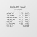Search for store hours business window decals Hair and makeup