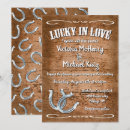 Search for lucky in love wedding invitations Western