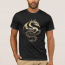 Search for gold dragon tshirts Black
