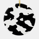 Search for black cow christmas tree decorations Black and white