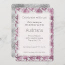 Search for burgundy and silver birthday invitations Floral