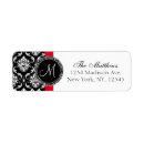 Search for black and white damask return address labels Pattern