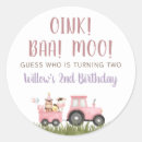 Search for pink farm animal stickers Birthday
