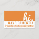 Search for dementia business cards Alzheimers