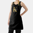 Search for black and gold monogram aprons Elegant