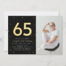 Search for black and gold 65th birthday invitations Elegant