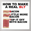 Search for funny burger posters Bacon