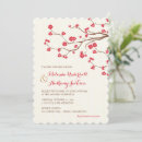 Search for red cherry blossoms invitations Japanese